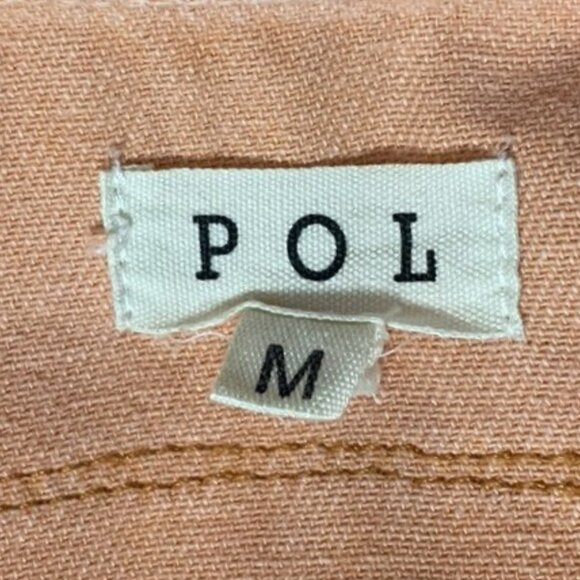 POL Patchwork Crochet Sleeve Denim Shacket | Bohemian Frayed Oversized Jacket M - Picture 11 of 13